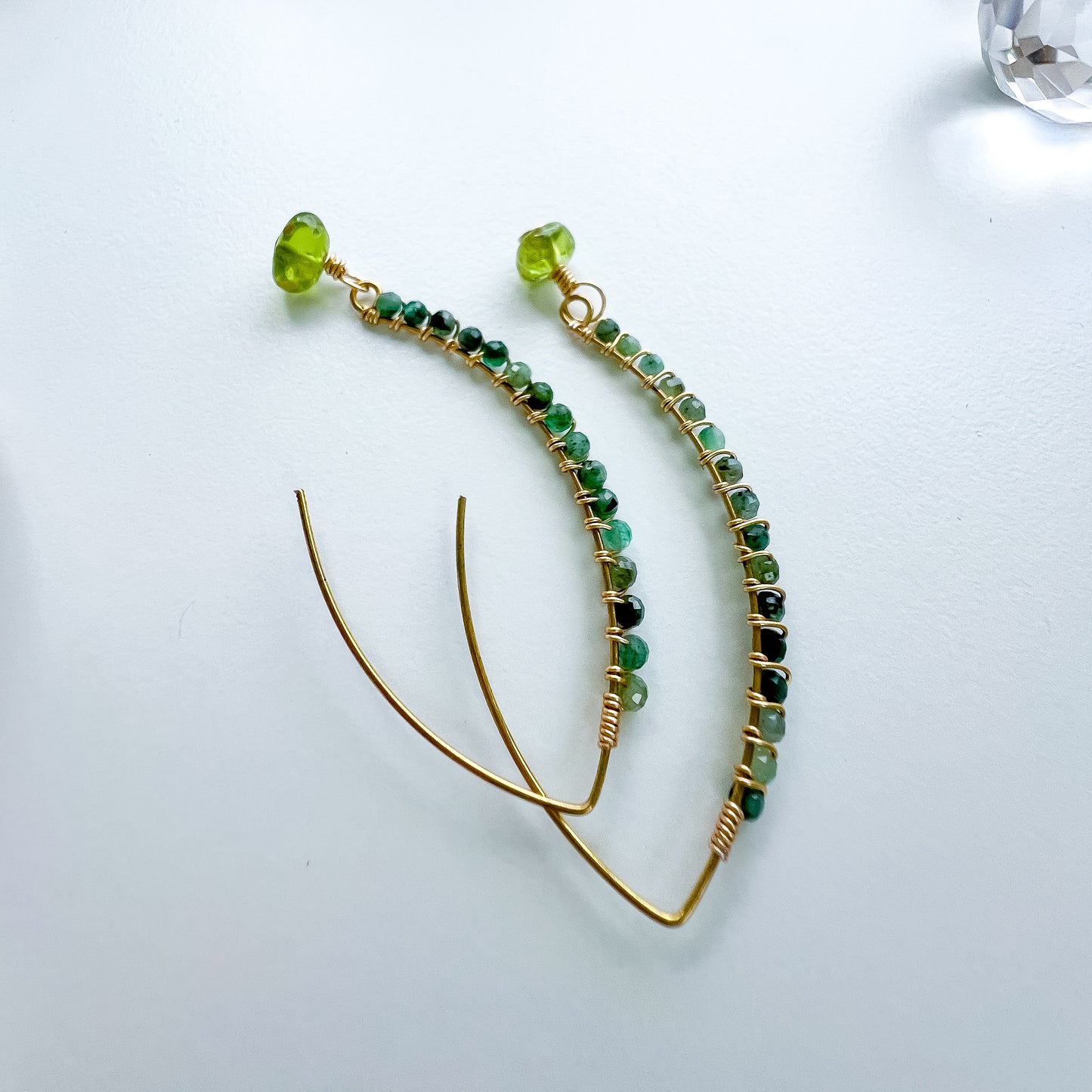 Emerald Goddess earrings gold