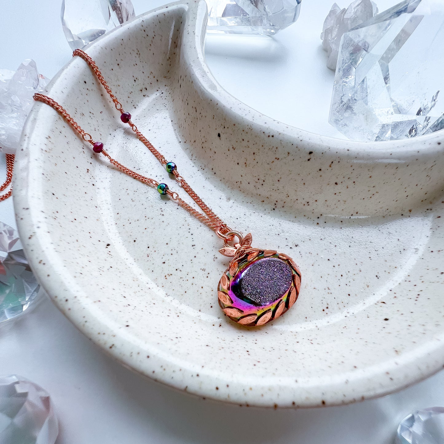 Titanium Druzy pendant - Energise, vitalise and ignite.