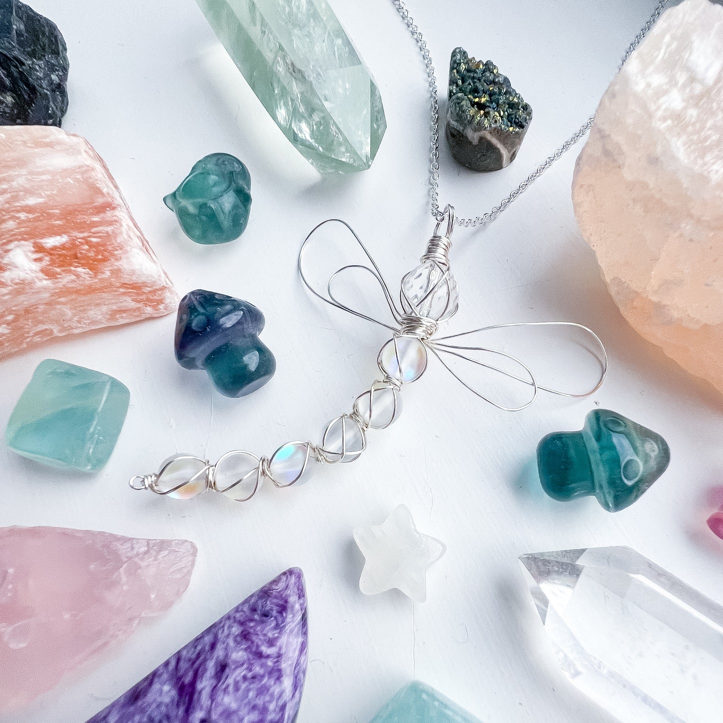 . 🧚✨🌿💎 Frosted Mermaid Quartz Dragonfly 💎🌿✨🧚