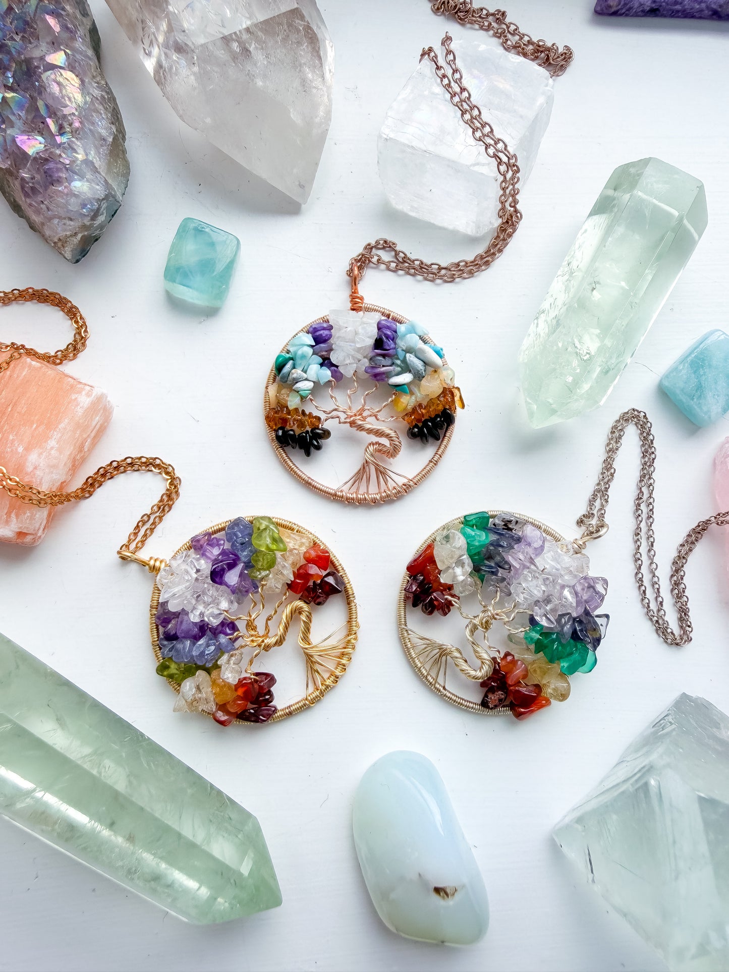 Gold Classic Chakra Tree Of Life Necklace