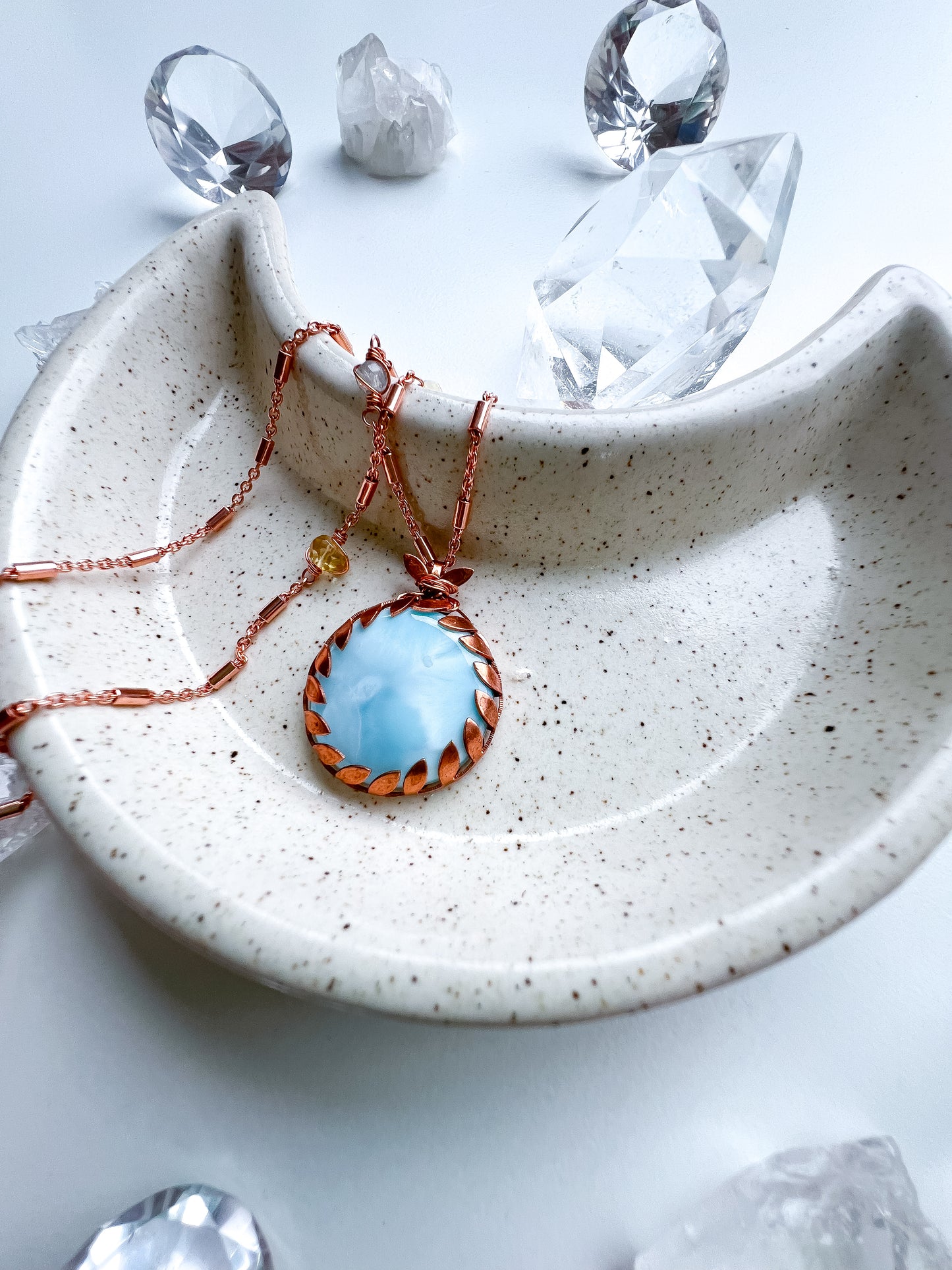 Large Larimar pendant - Ocean Harmony Necklace: Intuition Illuminated, Creativity Unleashed