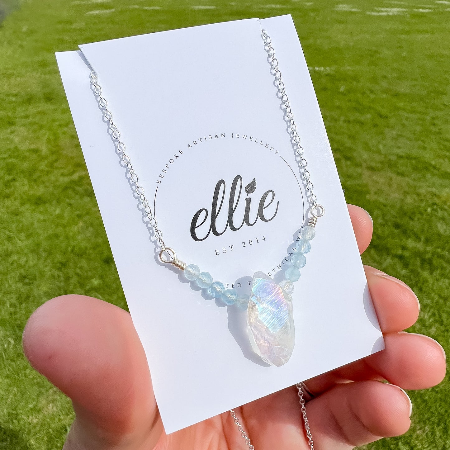 Aura quartz and aquamarine necklace 💎✨