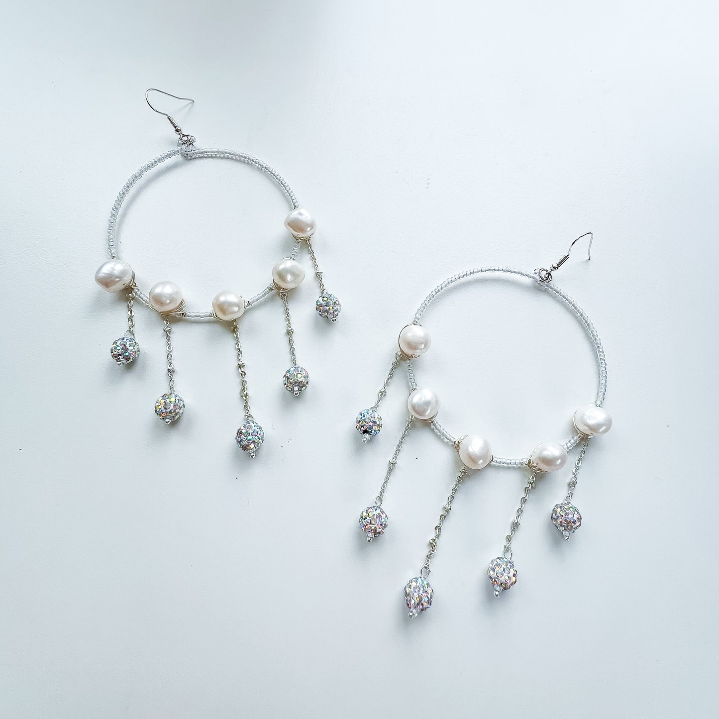 ๐โจ Moon Pearl Drop Hoop Earrings โจ๐ Jewellery MakerTV Piece ๐ฉท๐