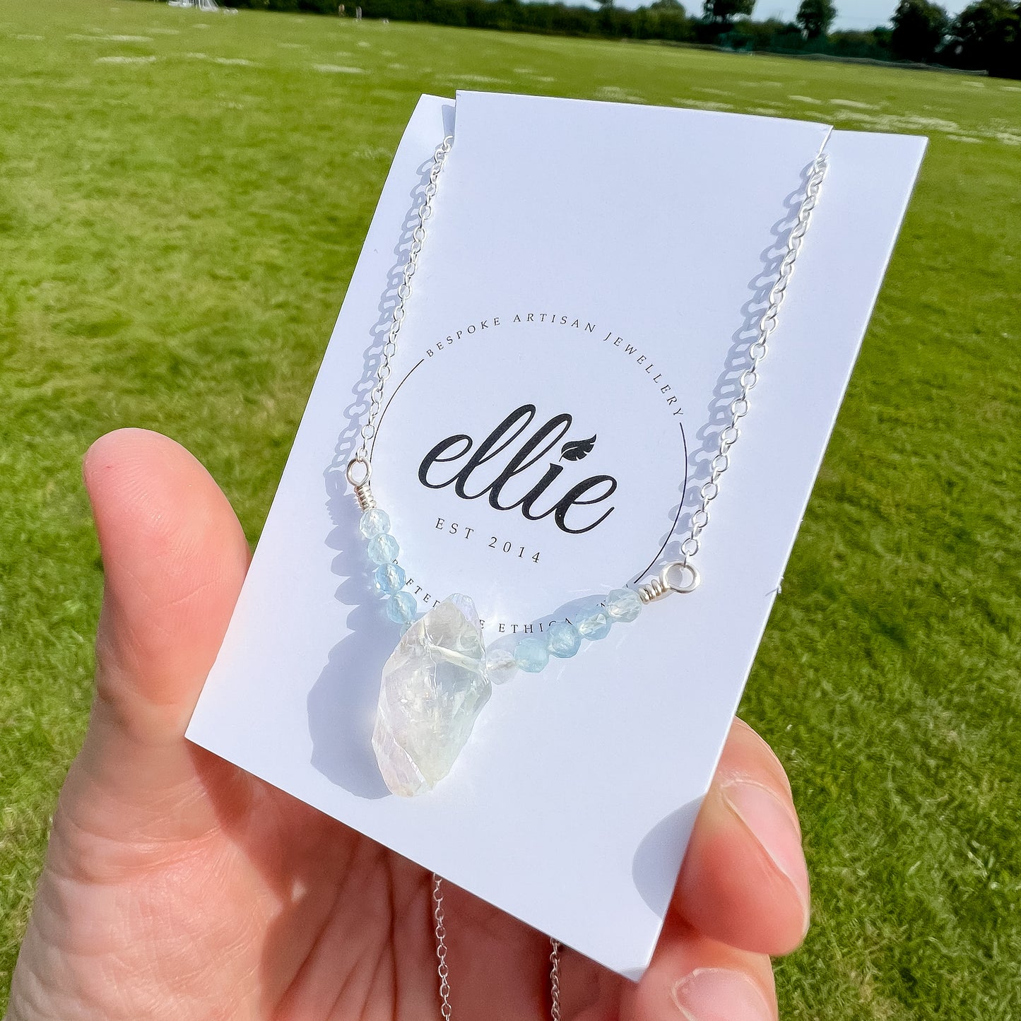 Aura quartz and aquamarine necklace 💎✨