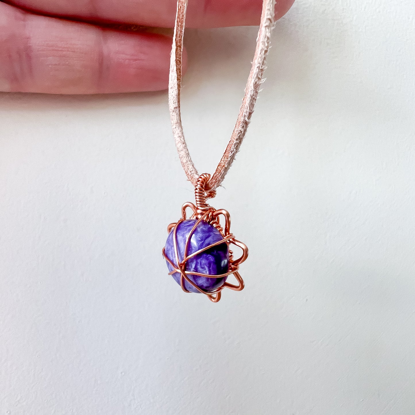 ☀️ Solar Soul Necklace – Charoite & Copper Radiance ☀️ Awaken. Align. Radiate.