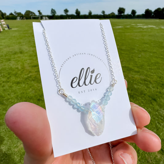 Aura quartz and aquamarine necklace 💎✨