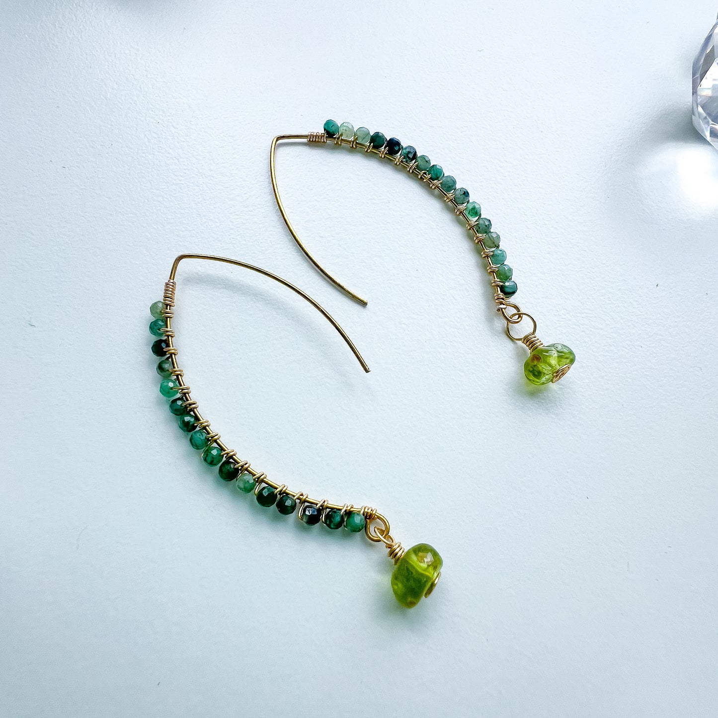 Emerald Goddess earrings gold