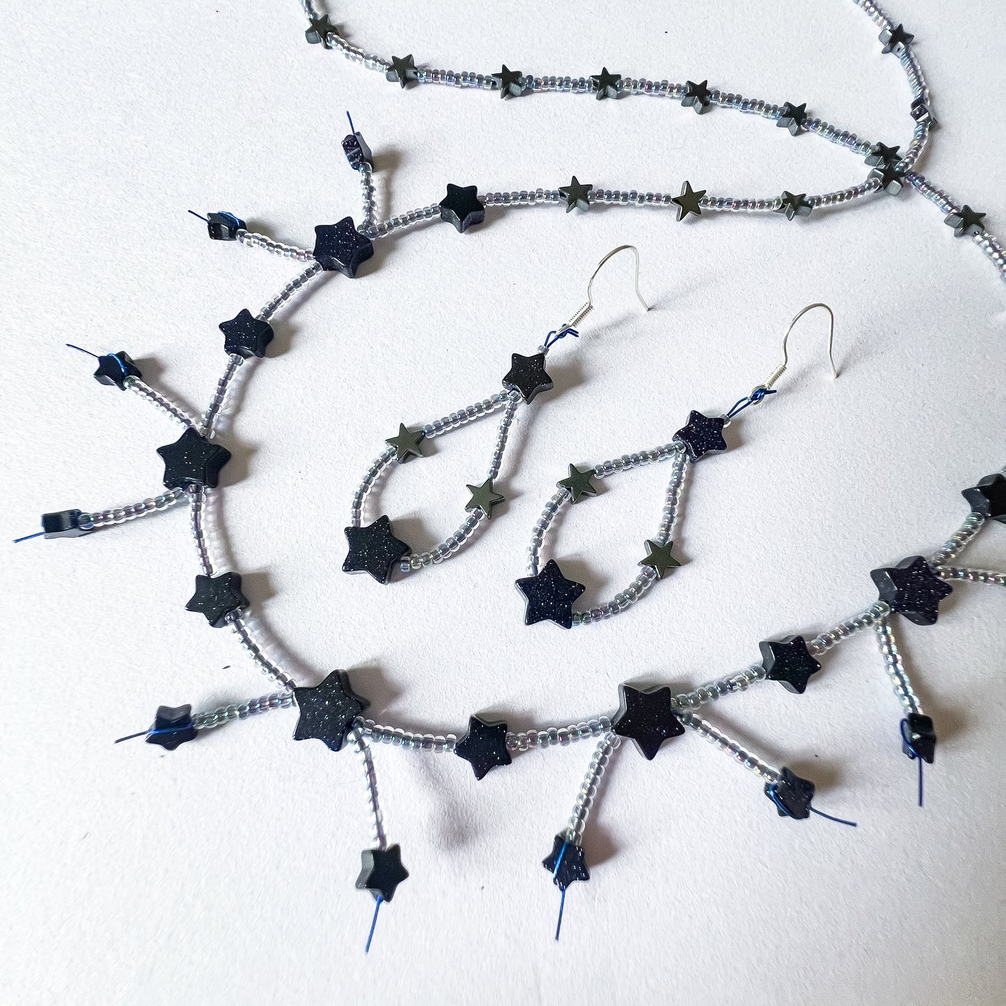 ✨🌌 Midnight Spark Star Earrings 🌌✨ Jewellery MakerTV Piece 🩷💚