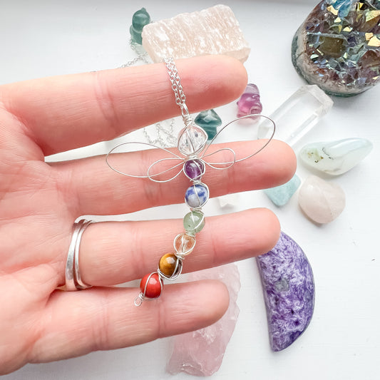 Chakra Crystal Dragonfly 💎🌿✨🧚
