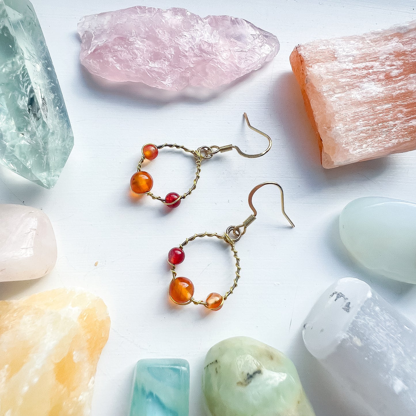 🔥 Carnelian Spark Hoop Earrings 🔥 Jewellery MakerTV Piece 🩷💚