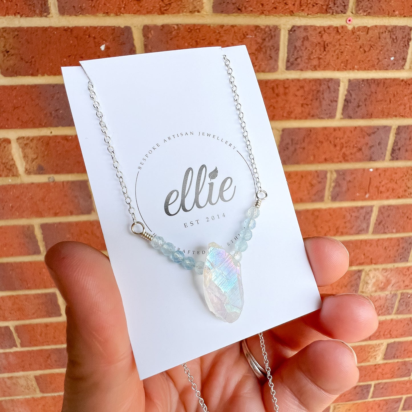 Aura quartz and aquamarine necklace 💎✨