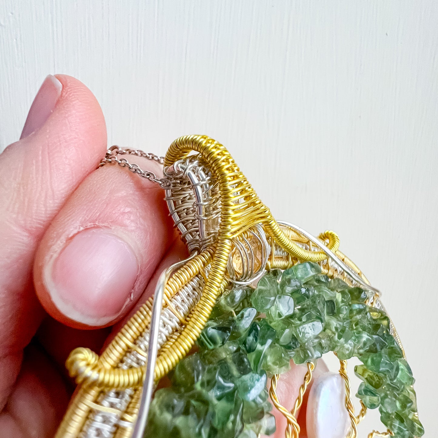 Enchanted Forest Collection 💎✨🌳 Green Apatite and Chakra Tree of Life Pendant