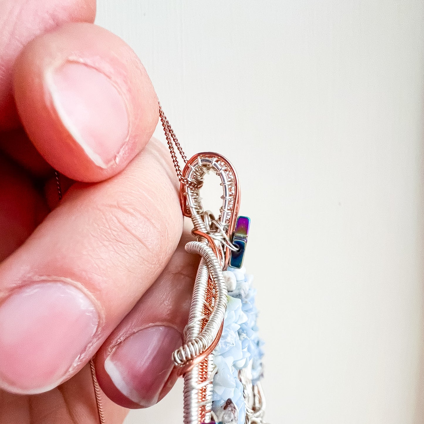 🌳✨💎 Enchanted Forest Collection 💎✨🌳 Blue Opal and Pink Amethyst Tree of Life Pendant