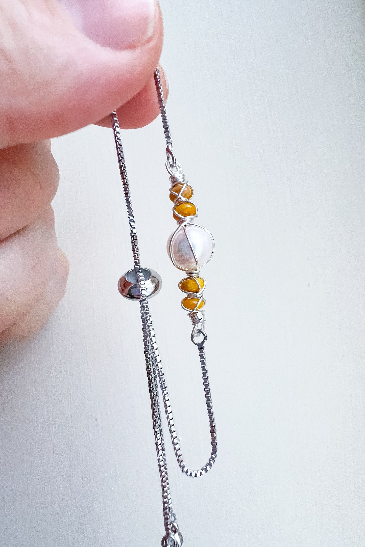 Pearl Bracelet Collection ✨ Yellow Opal