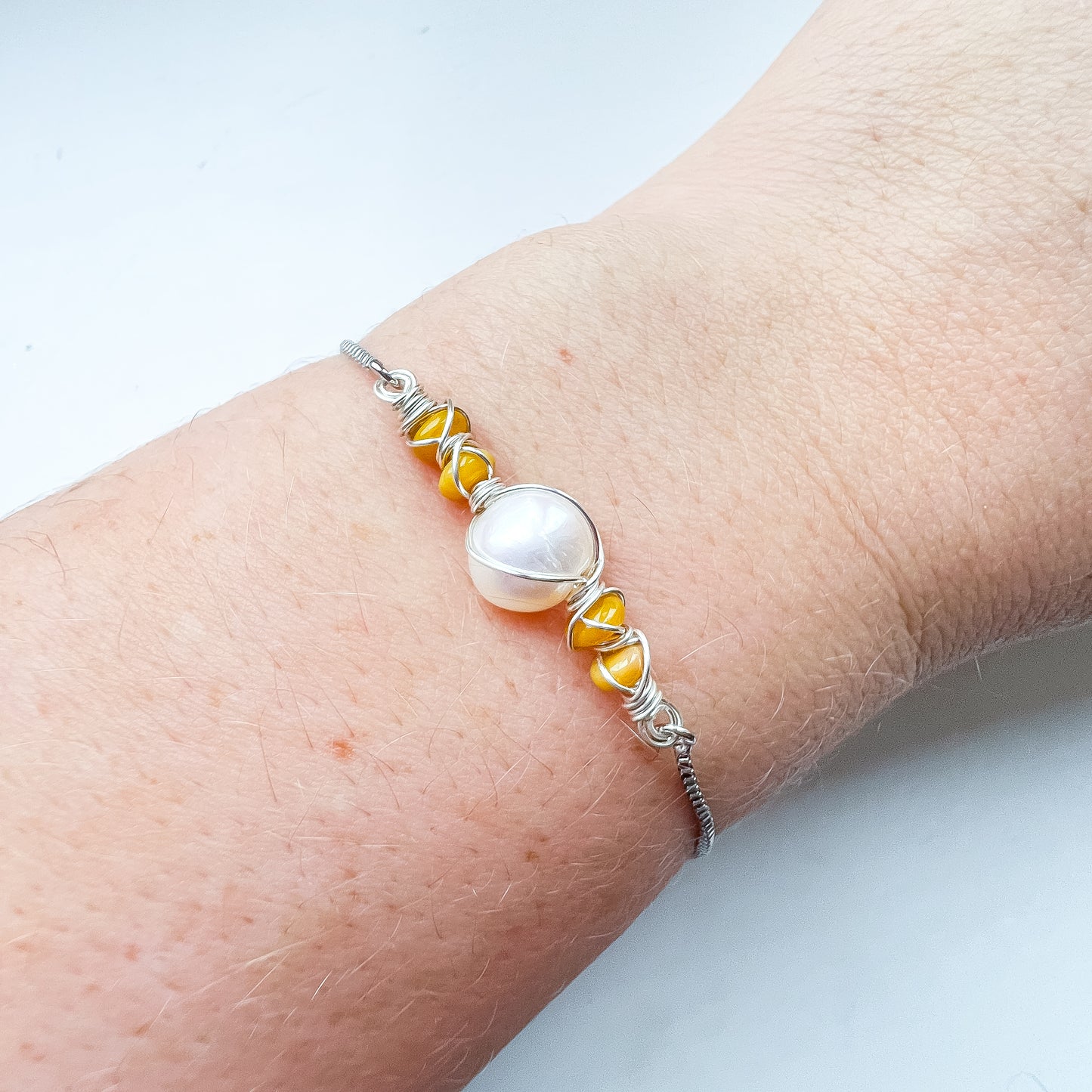 Pearl Bracelet Collection ✨ Yellow Opal