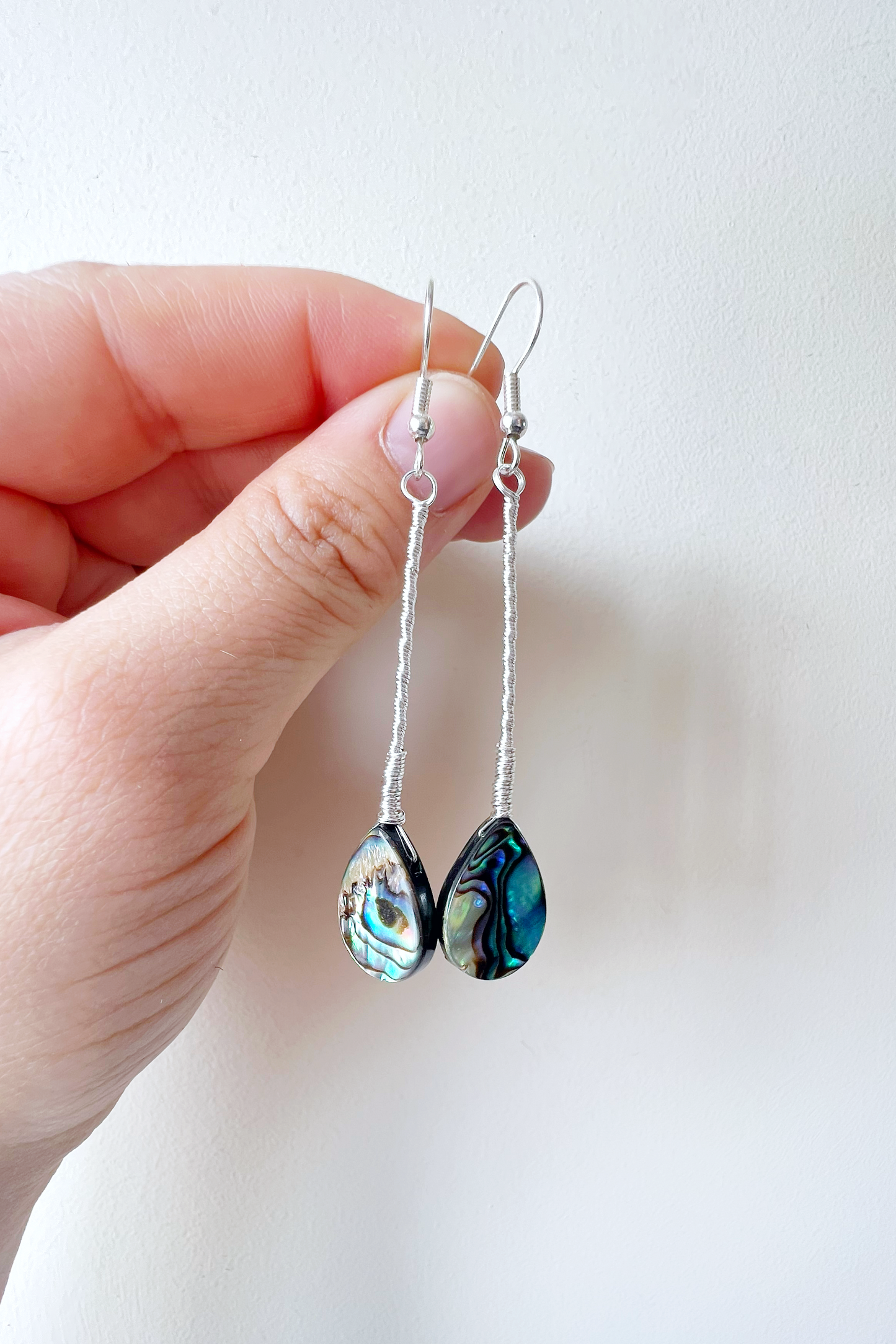 Abalone Elegant Drop Silver Earrings 2
