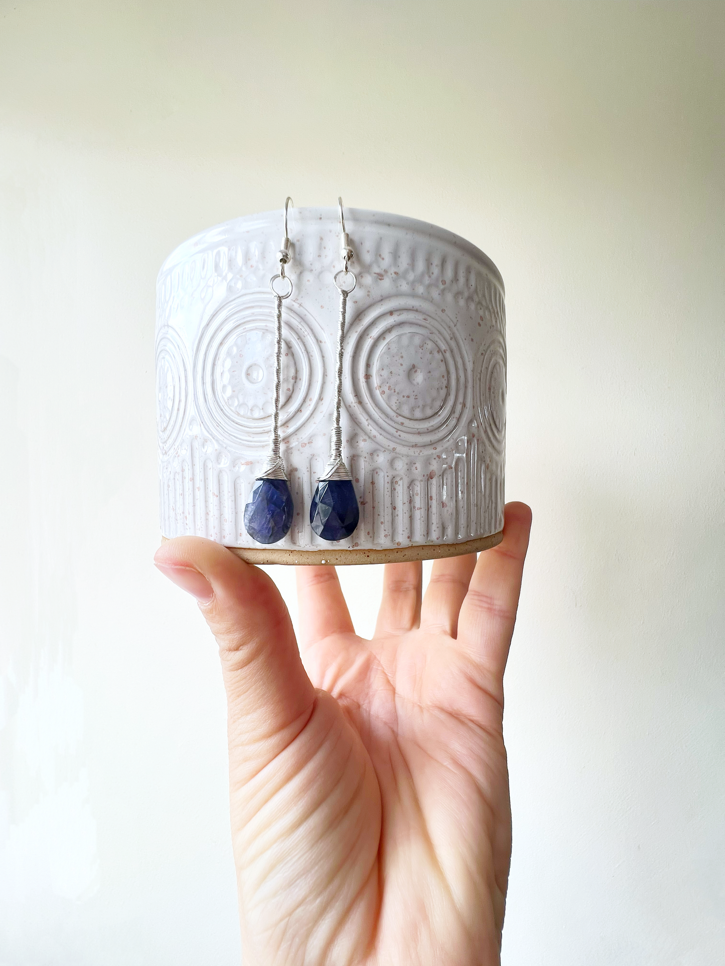 Iolite Elegant Drop Silver Earrings