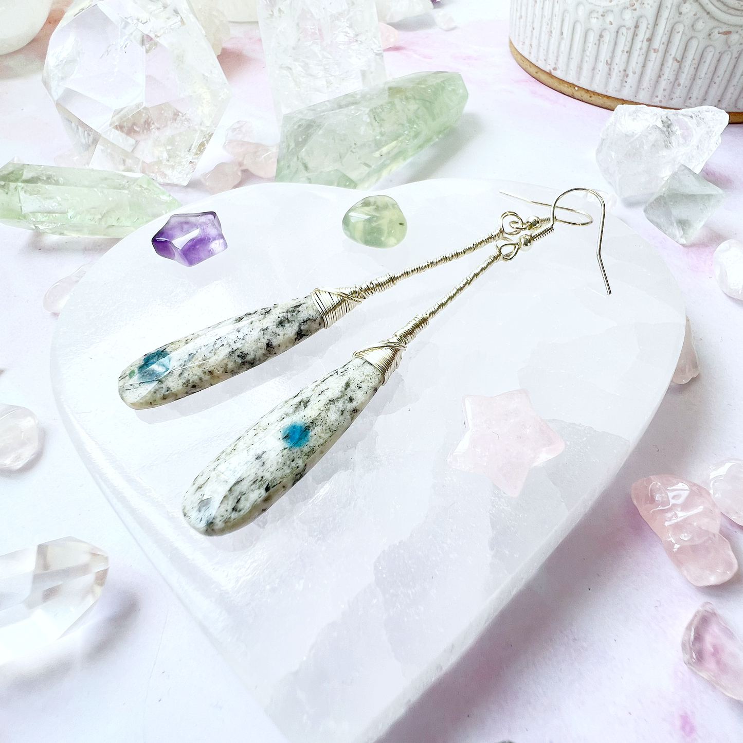 K2 Elegant Drop Silver Earrings