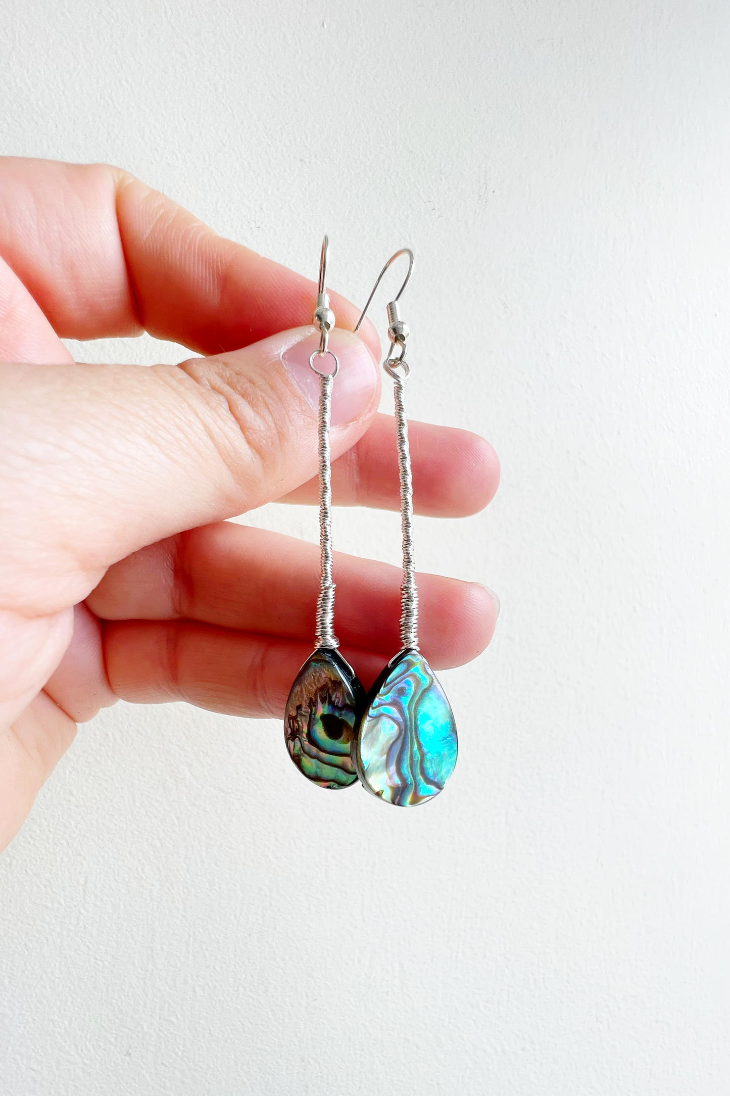 Abalone Elegant Drop Silver Earrings 2