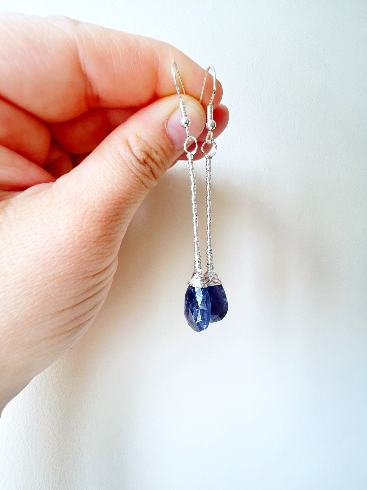 Iolite Elegant Drop Silver Earrings