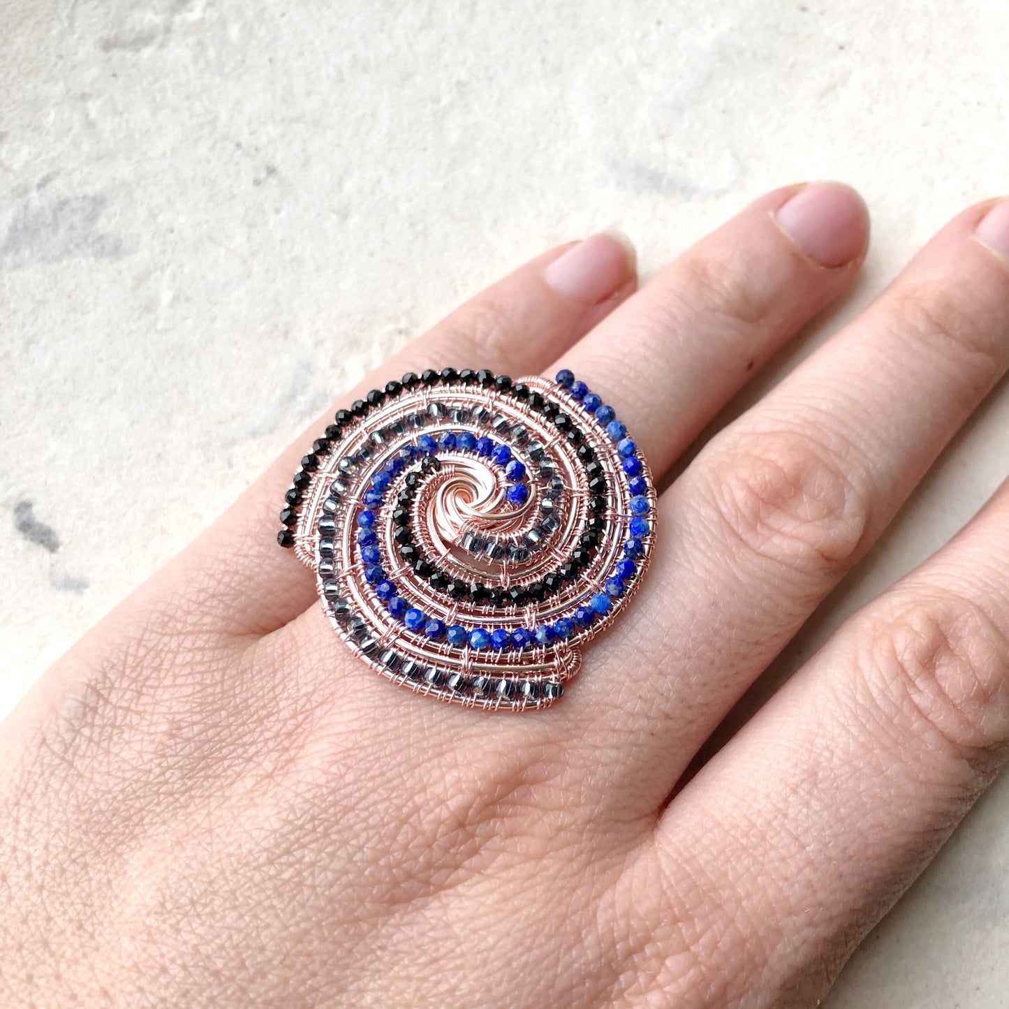 Lapis Lazuli Statement Cocktail Ring