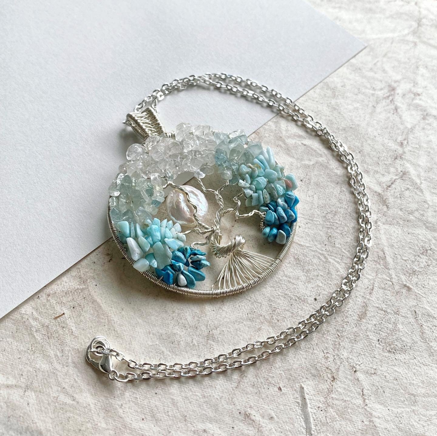 Frozen Lake Tree of Life Necklace