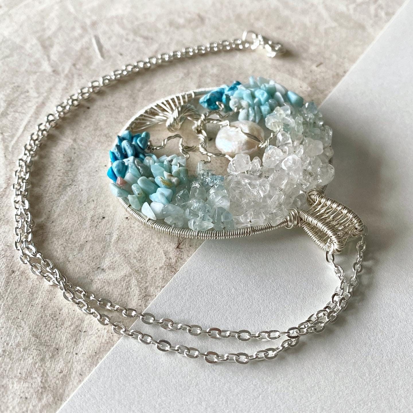 Frozen Lake Tree of Life Necklace