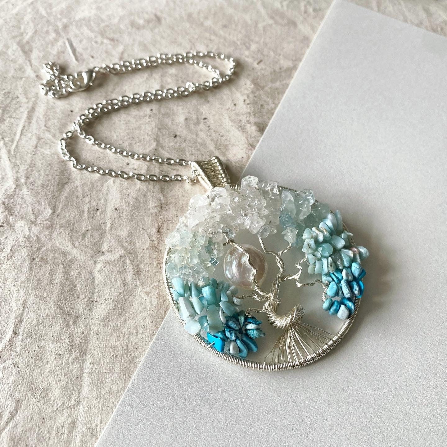 Frozen Lake Tree of Life Necklace