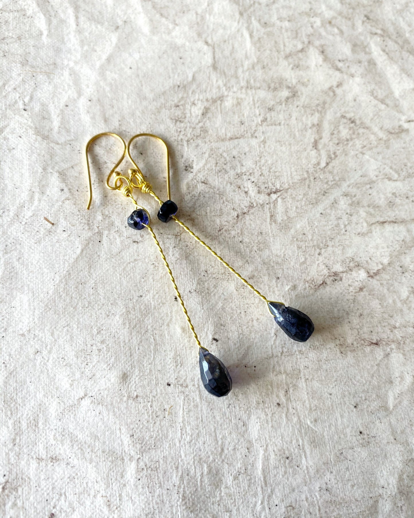 Iolite crystal earrings