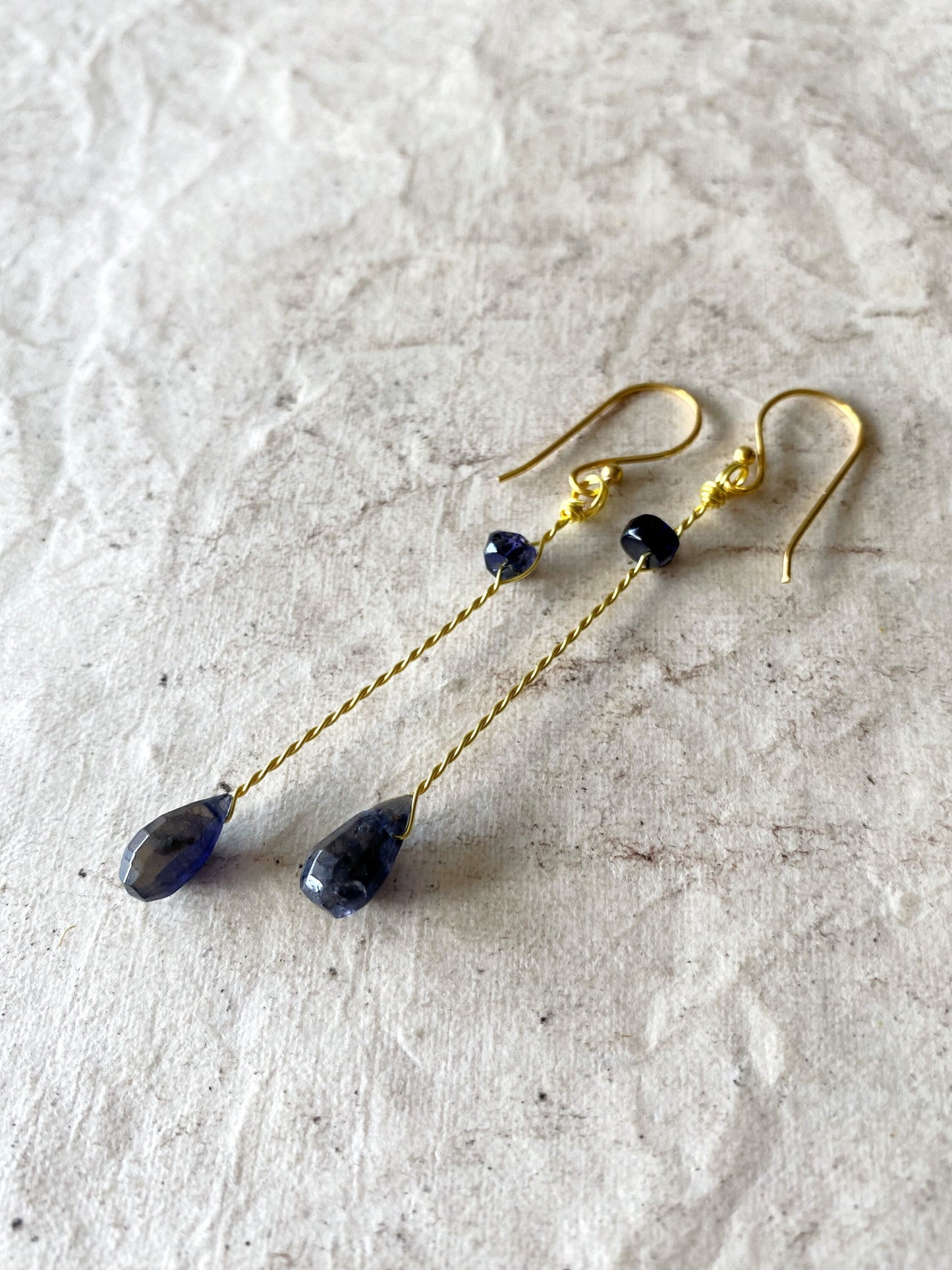 Iolite crystal earrings