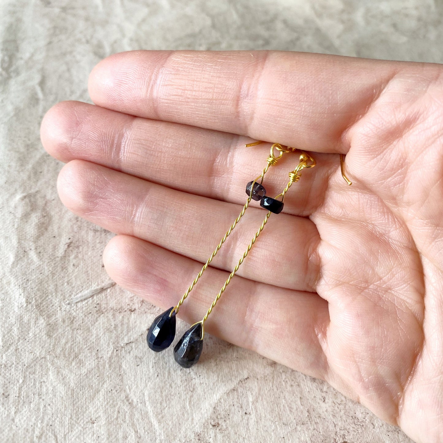 Iolite crystal earrings