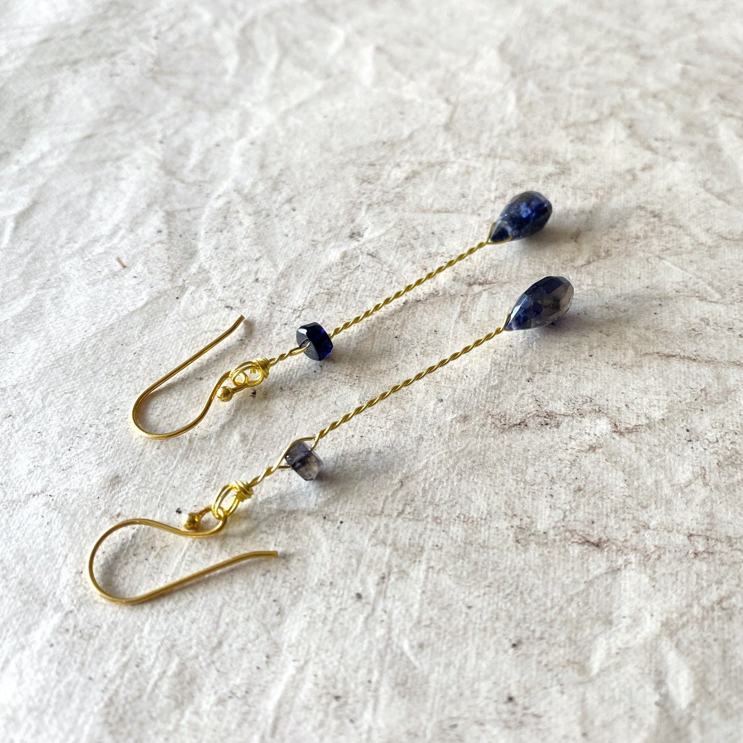 Iolite crystal earrings