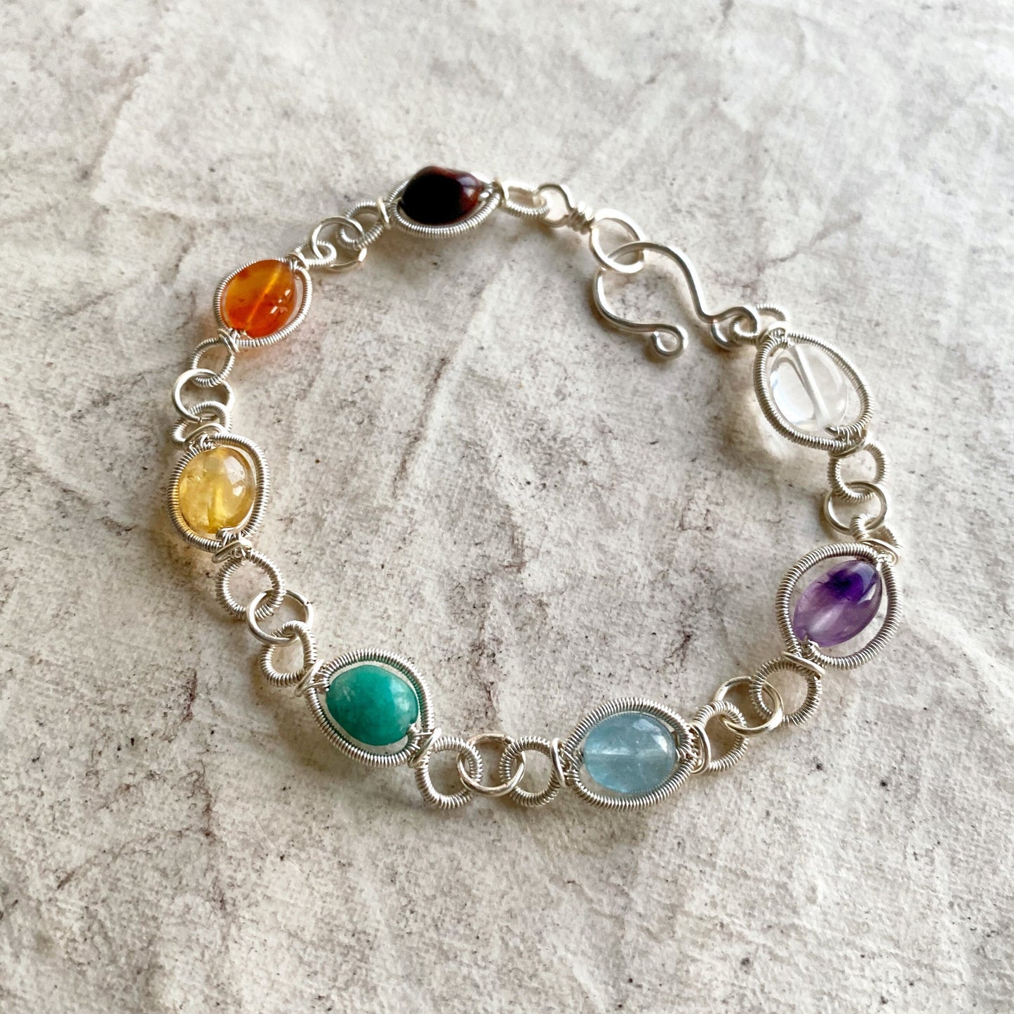 Silver Chakra Amphi Bracelet