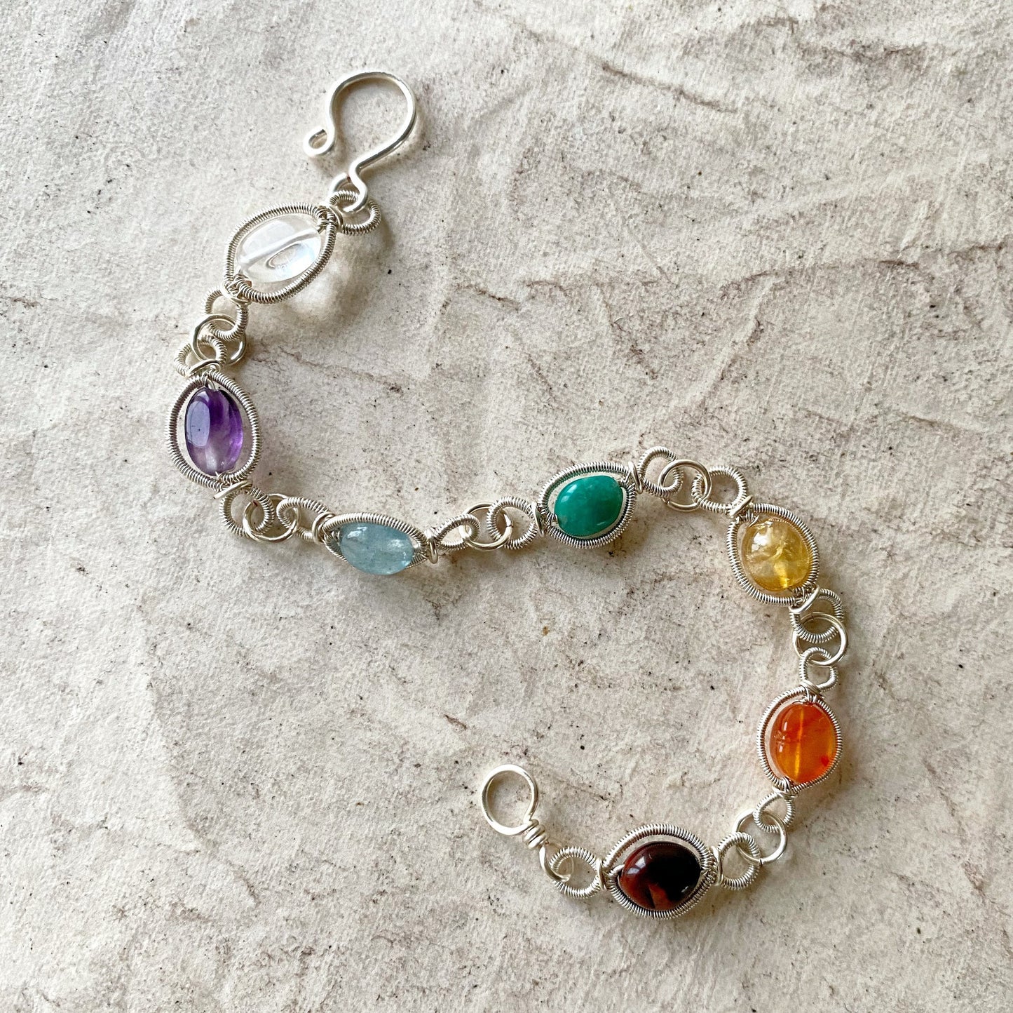 Silver Chakra Amphi Bracelet