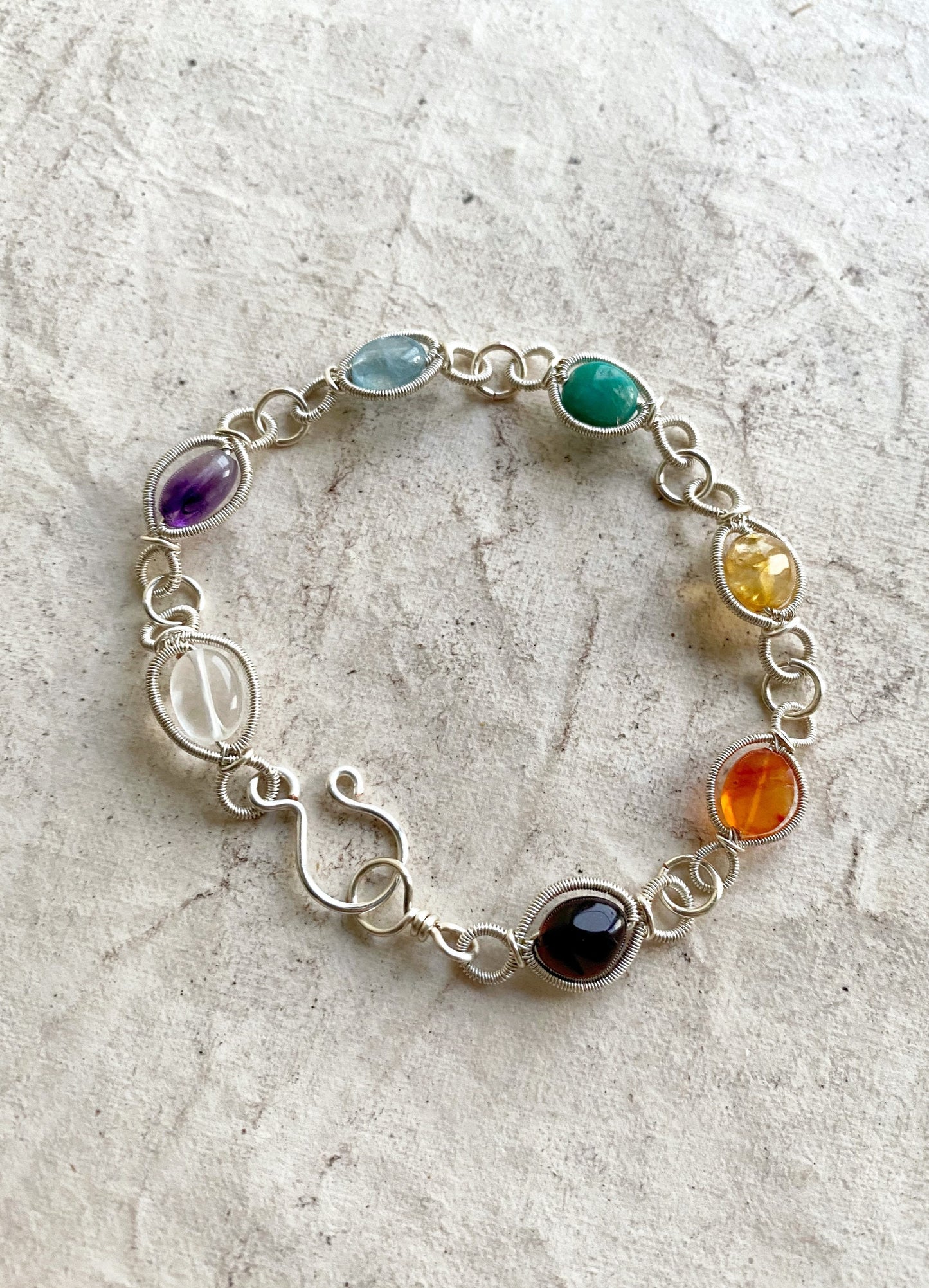 Silver Chakra Amphi Bracelet