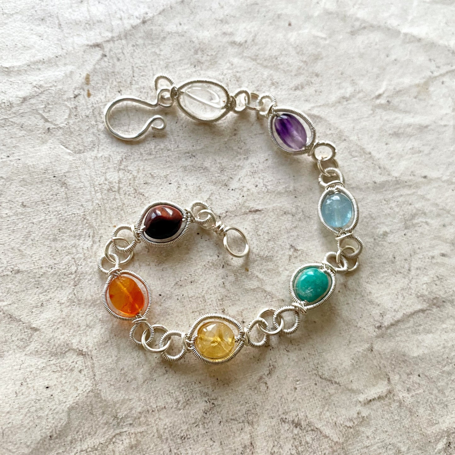 Silver Chakra Amphi Bracelet