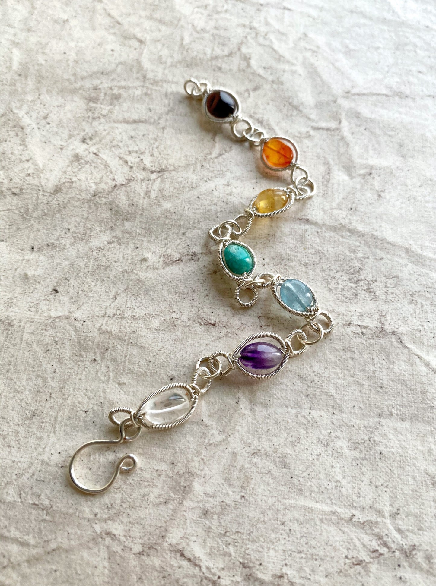 Silver Chakra Amphi Bracelet