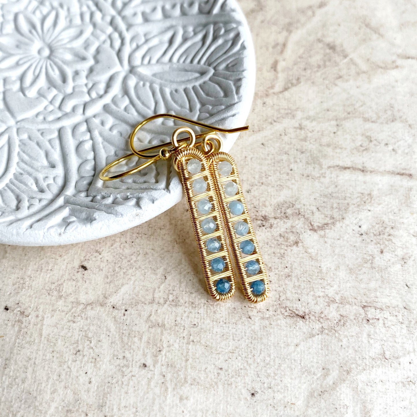 Aquamarine Minimal Earrings
