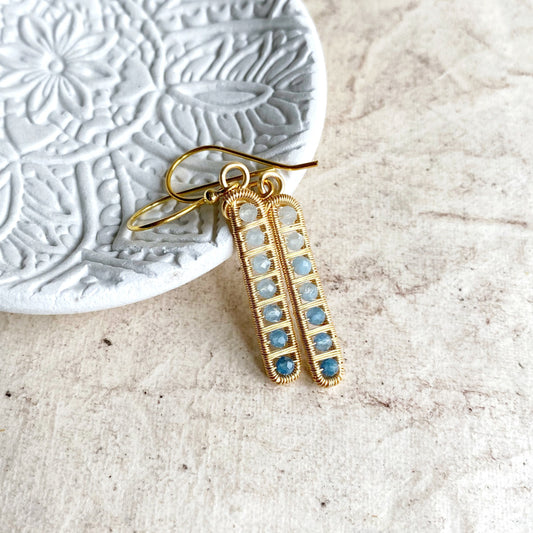 Aquamarine Minimal Earrings