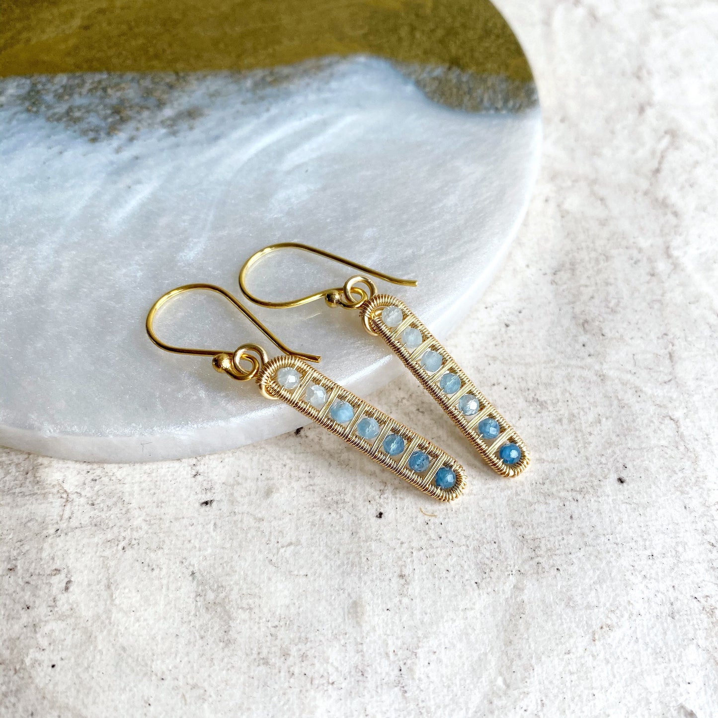 Aquamarine Minimal Earrings