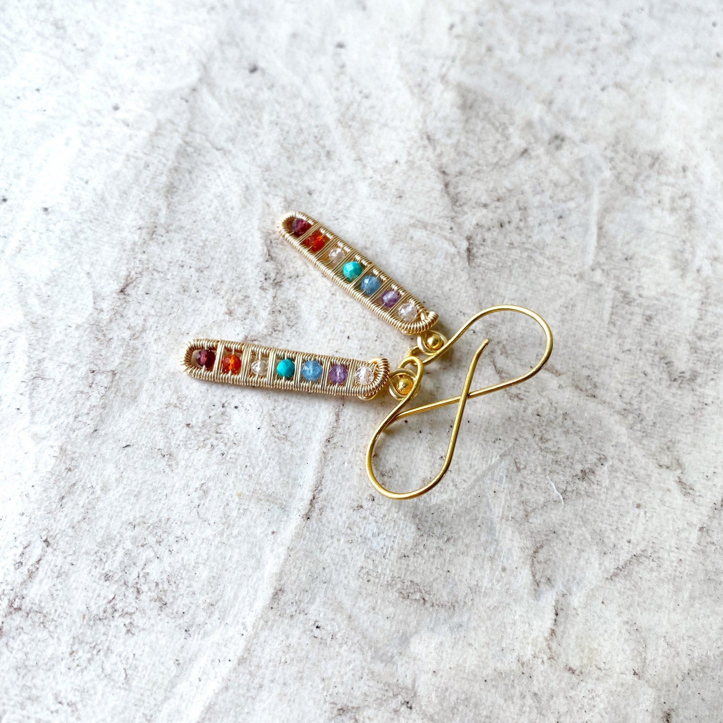 Chakra Ladder earrings in Gold