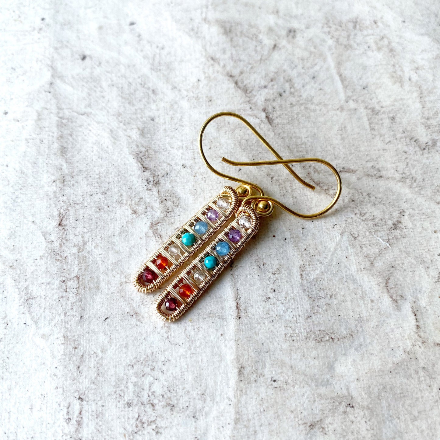 Chakra Ladder earrings in Gold