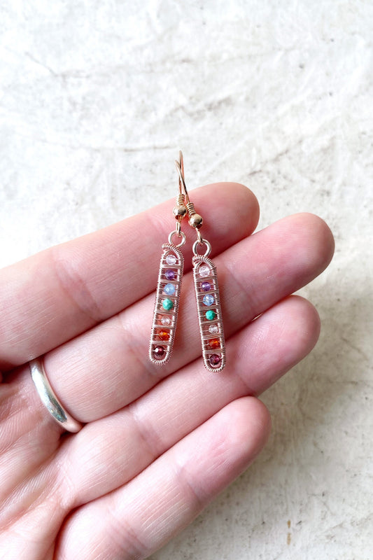 Chakra Ladder Earrings in Rose