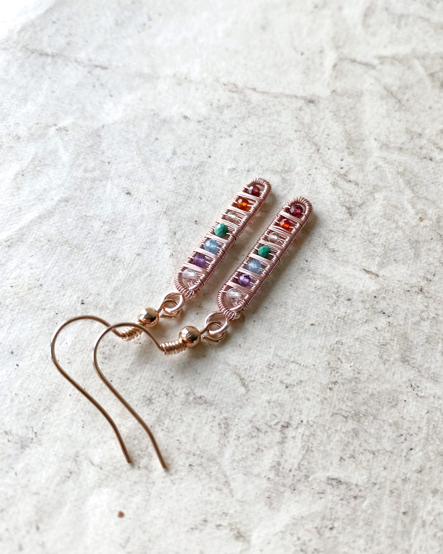 Chakra Ladder Earrings in Rose