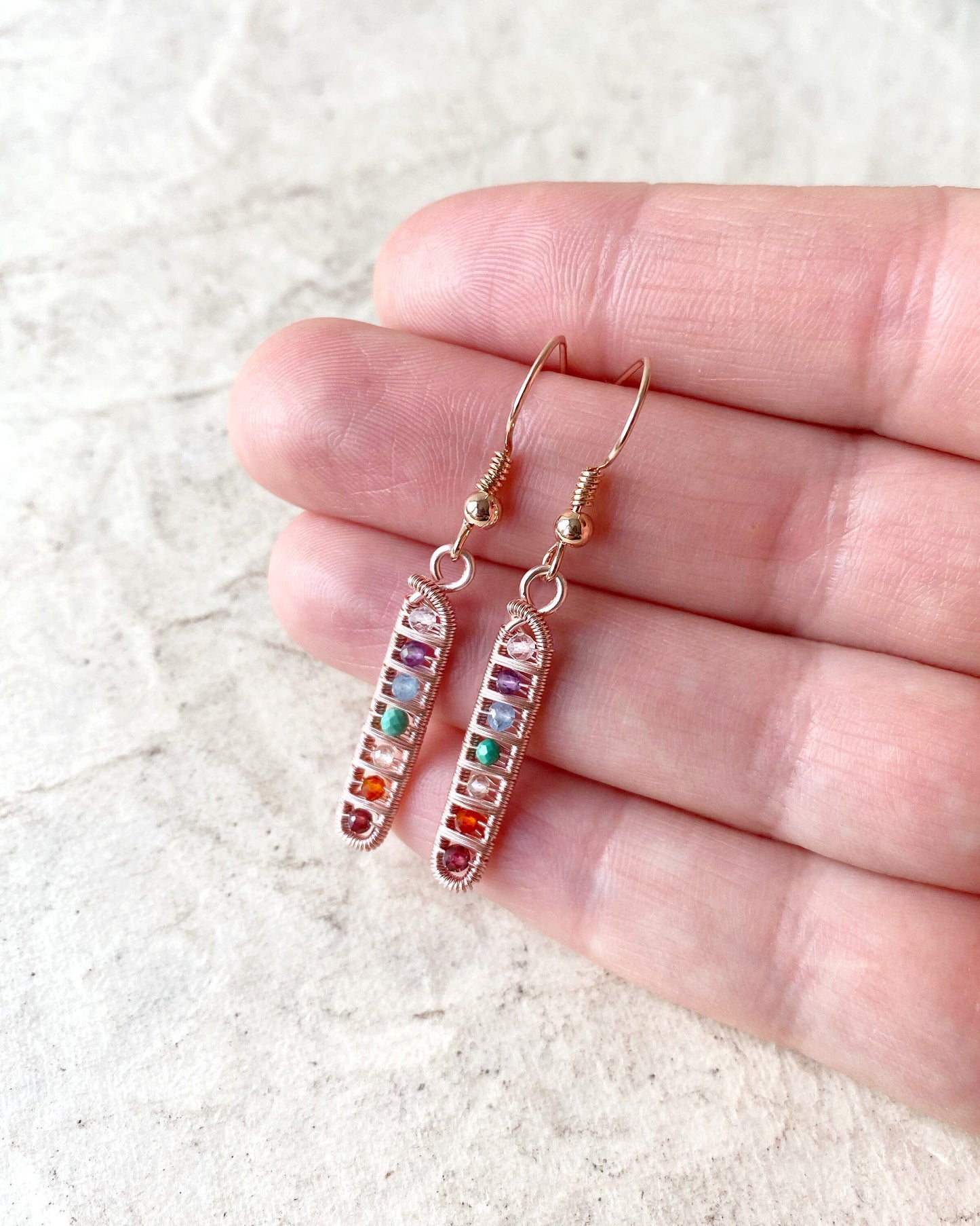 Chakra Ladder Earrings in Rose