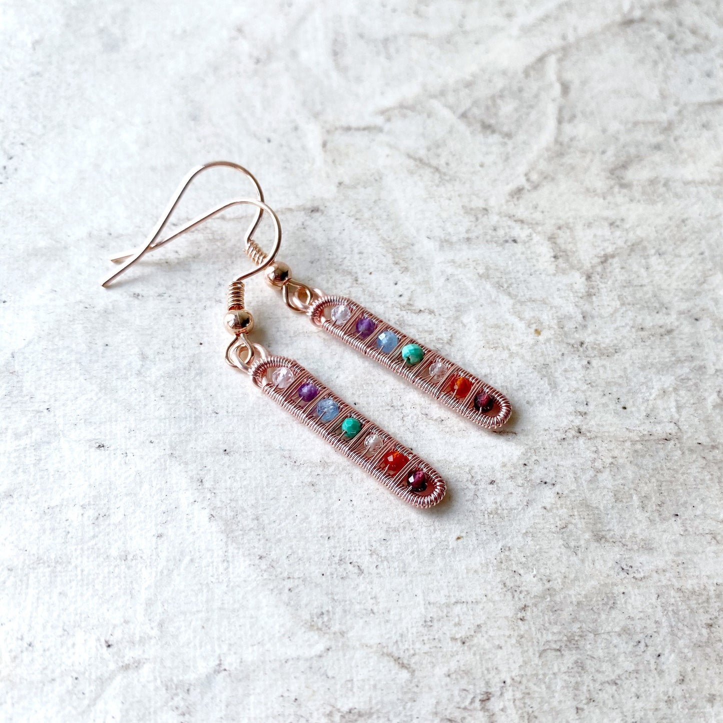 Chakra Ladder Earrings in Rose