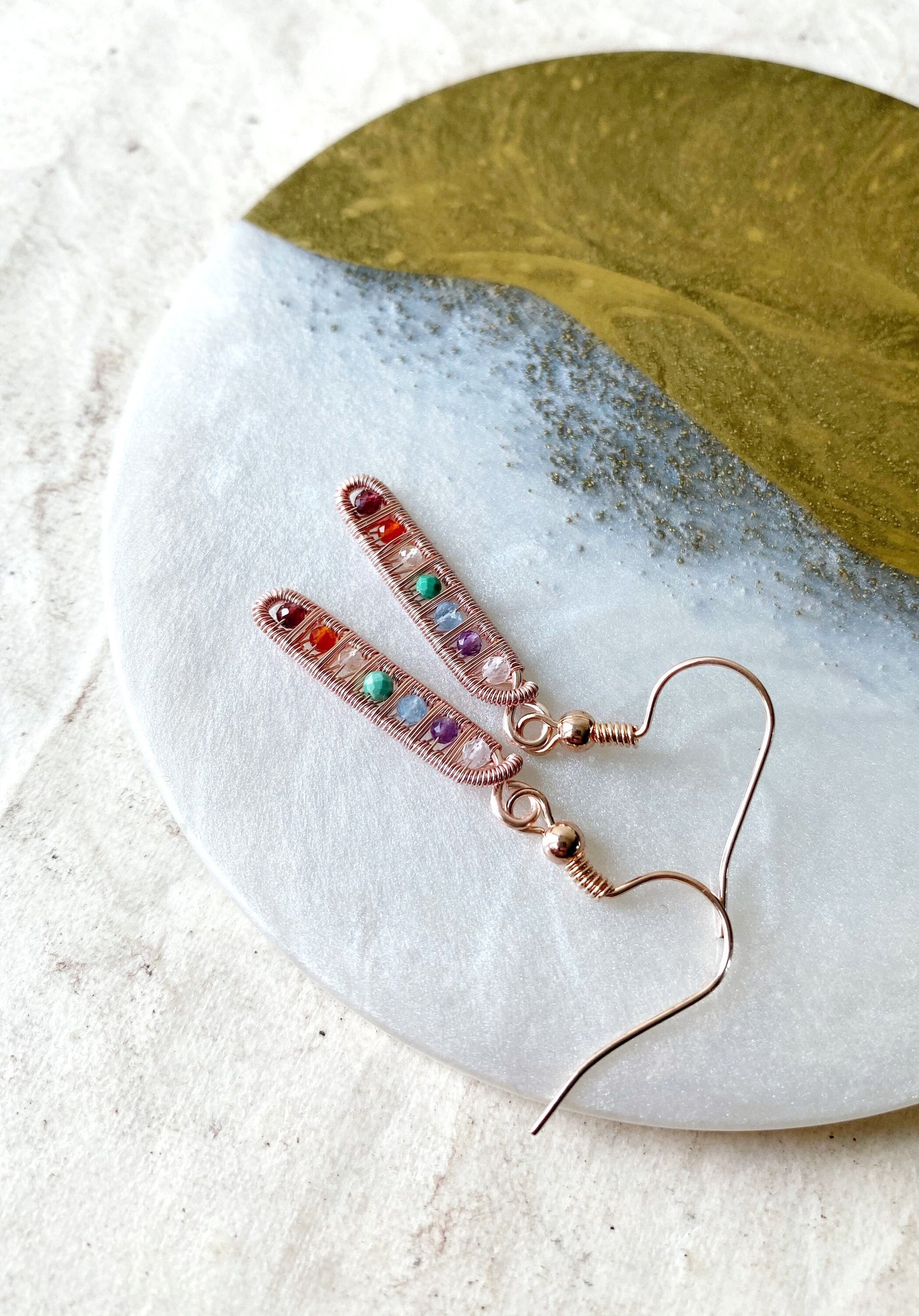 Chakra Ladder Earrings in Rose