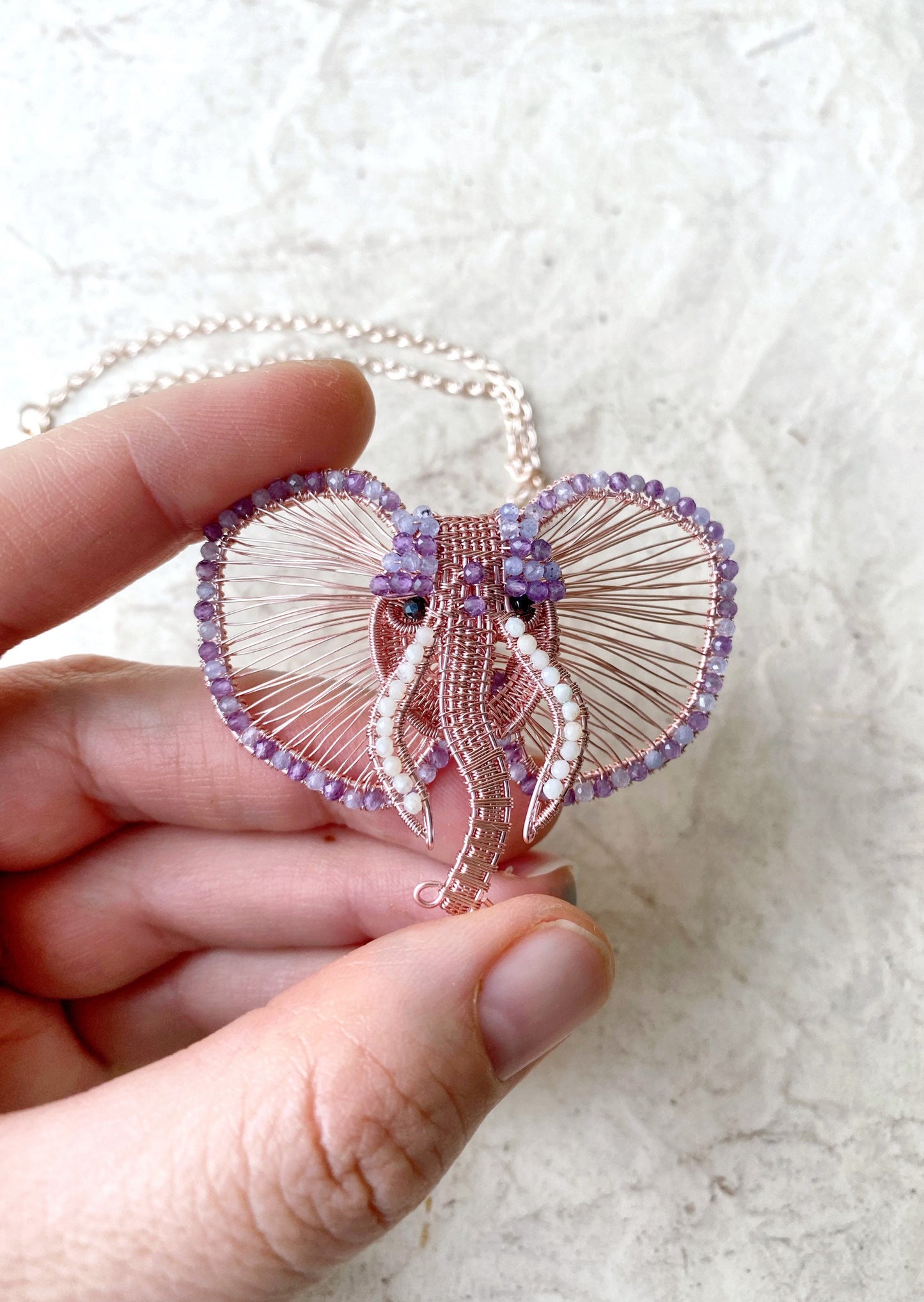 Pink Baby Elephant Necklace