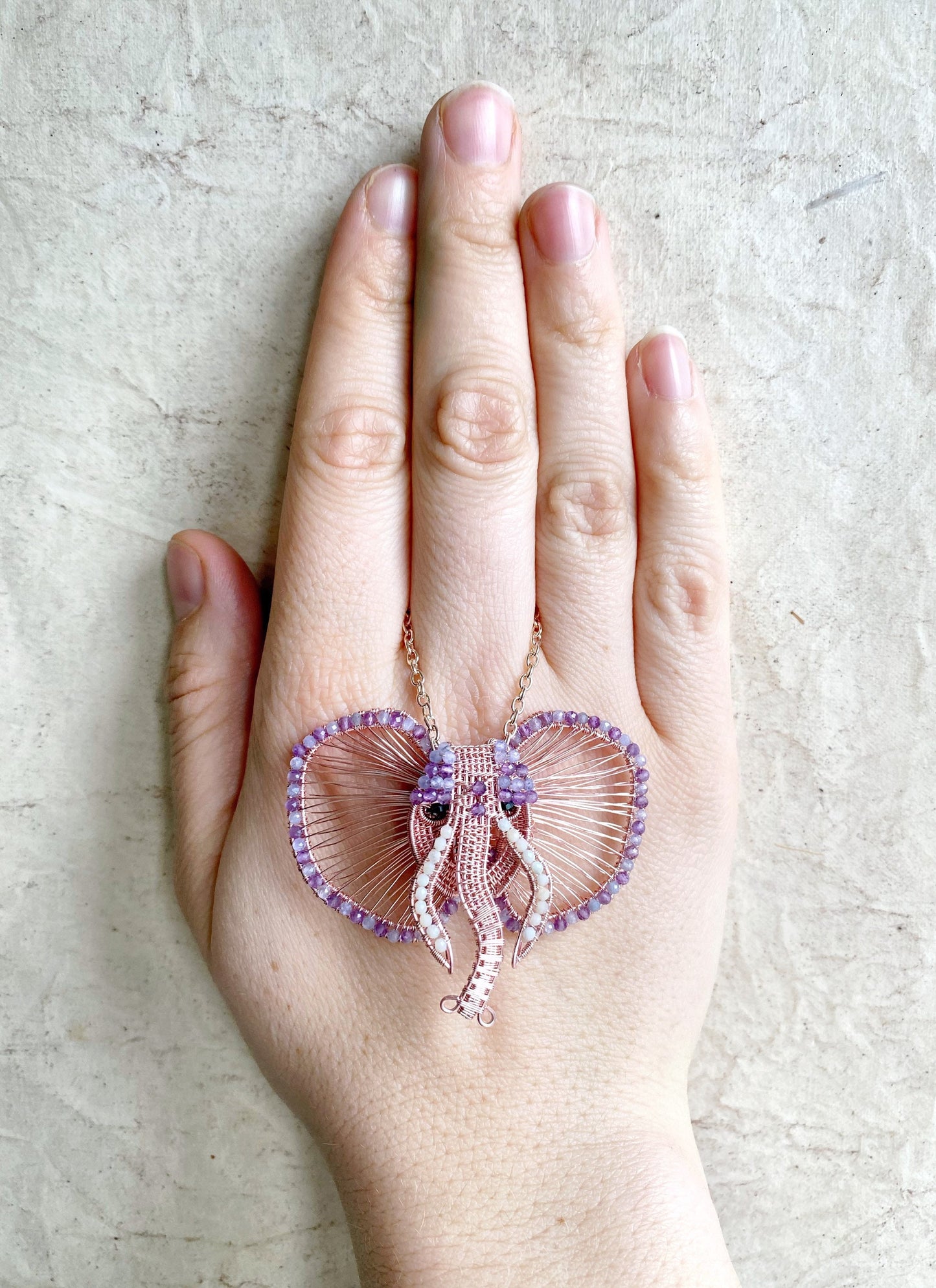 Pink Baby Elephant Necklace