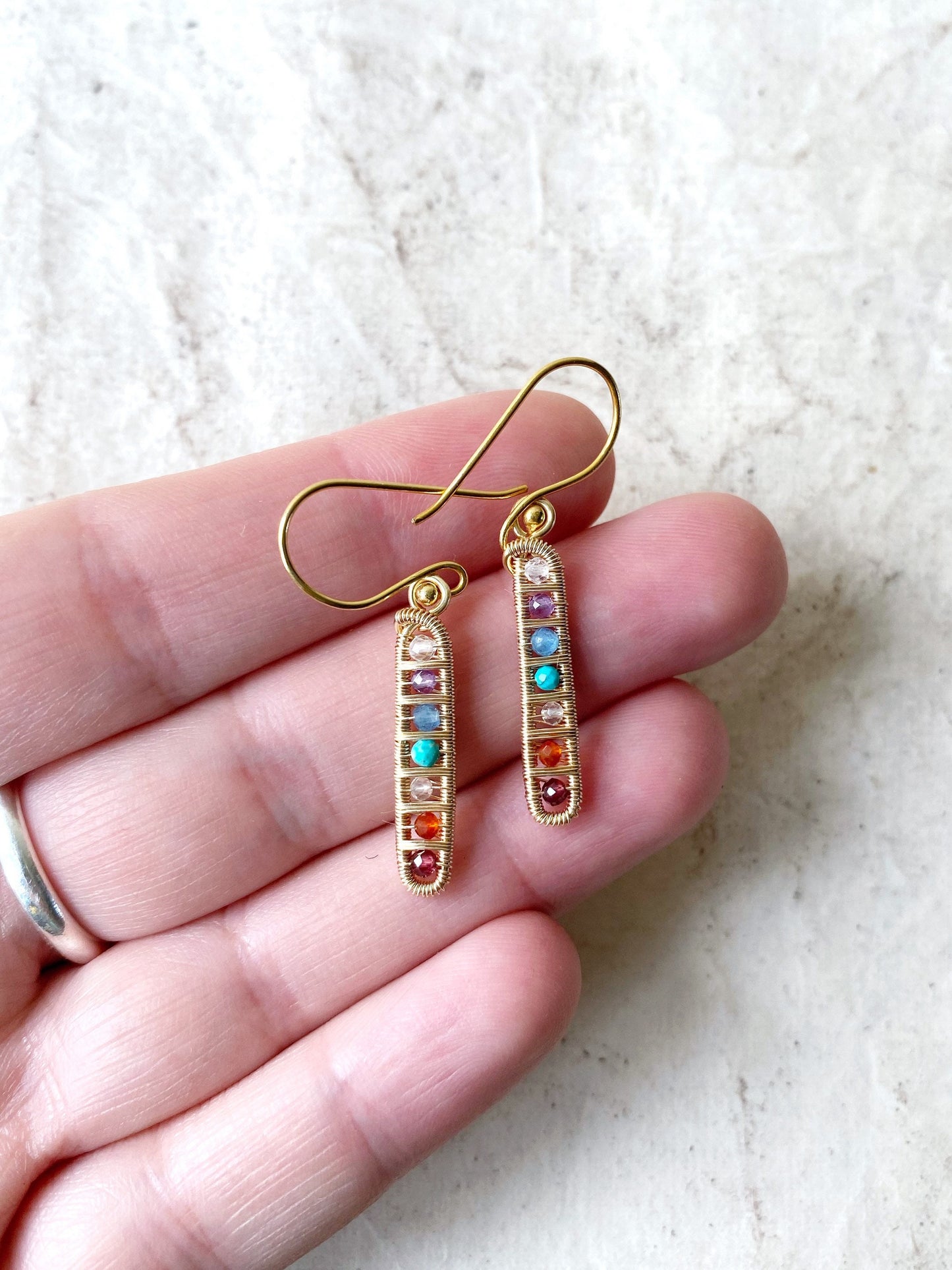 Chakra Ladder earrings in Gold